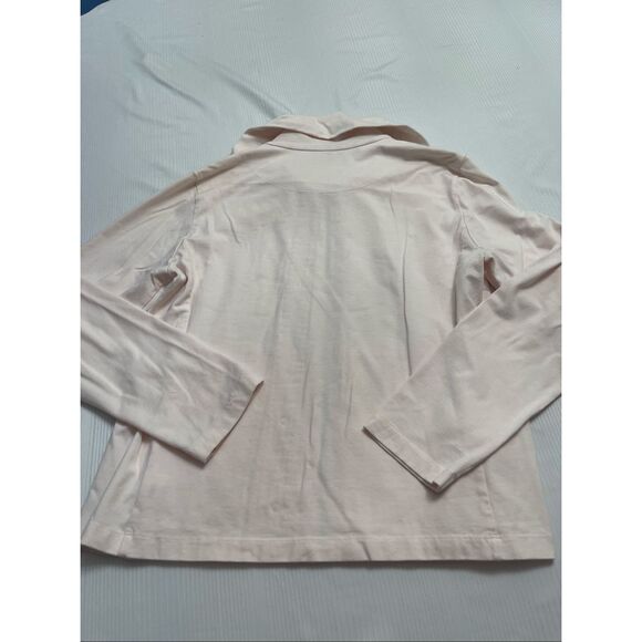 Eileen Fisher Organic Boxy Cardigan Jacket Light Pink Stand Collar Zip Up Small - Picture 7 of 8